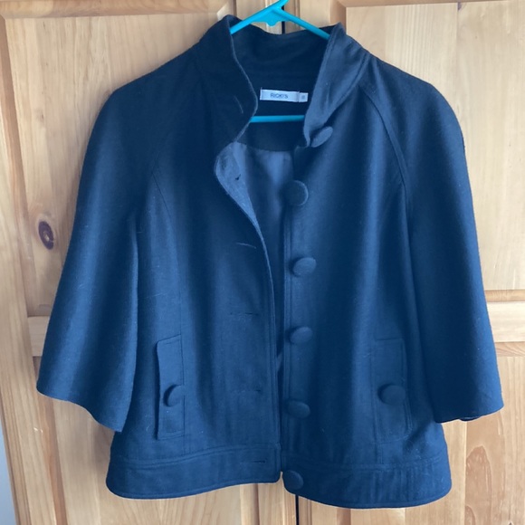 Black Felt, Bell Sleeved Jacket (Ricki’s Size 8) - Picture 1 of 6